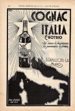Cognac Enotrio - Ramazzotti - Milano - anni 1930